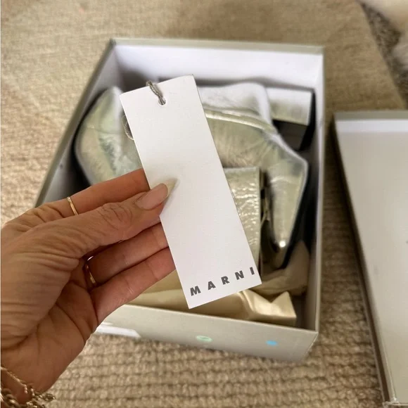 Marni Silver Leather Ankle Boots Mod style size 10  / 40 European - Picture 15 of 16